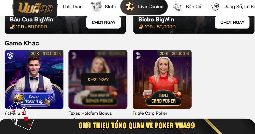 Poker VUA99 – Hướng Dẫn Chơi Đầy Đủ Và Chiến Thuật Cơ Bản 1 Giới thiệu tổng quan về Poker VUA99